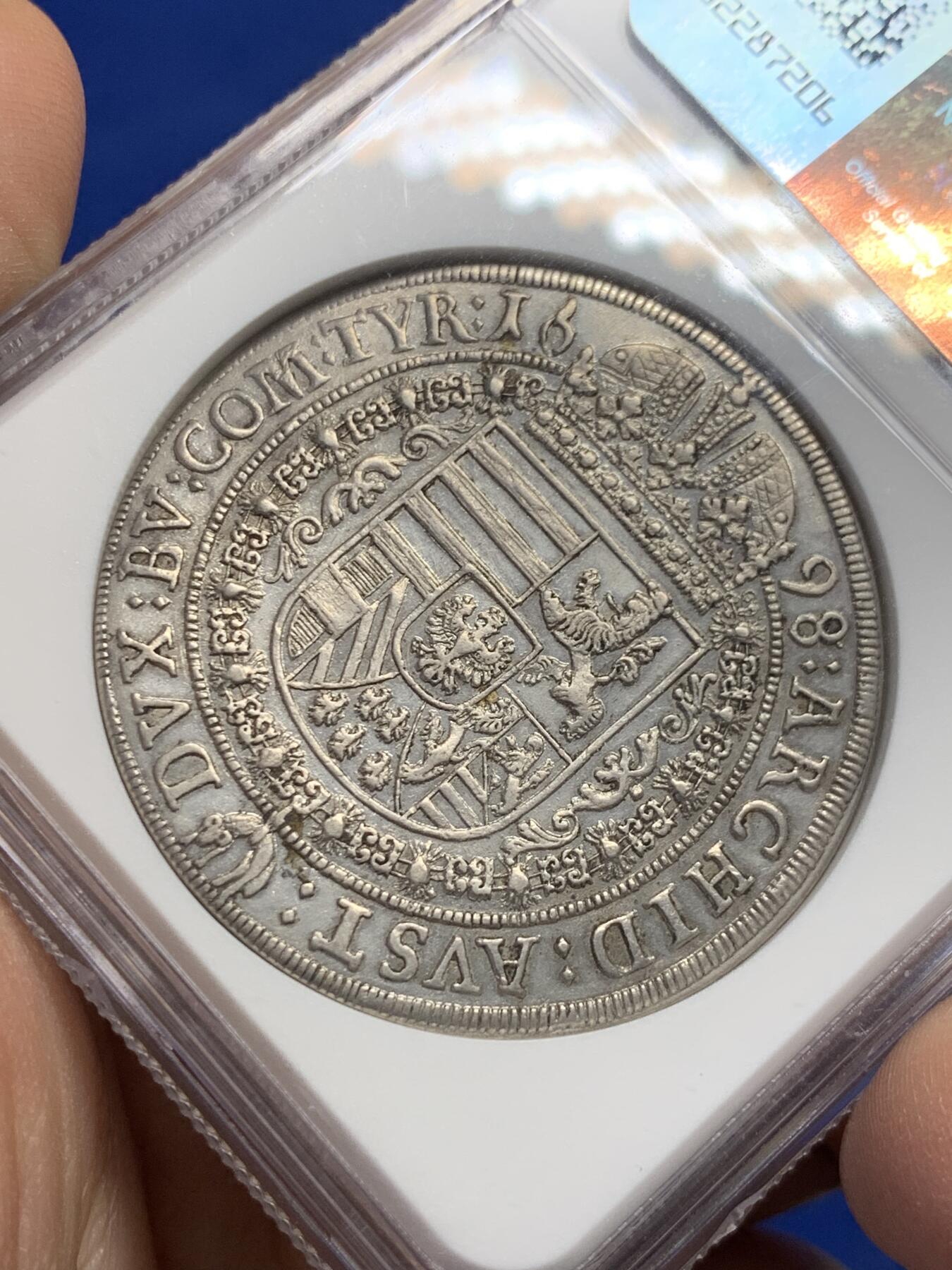 《竞宝斋》第441场 周日，周一，2场连拍 （全场包邮） NGC AU58 神圣罗马帝国 1698年 奥地利哈布斯堡王朝 利奥波德 猪嘴泰勒大银币