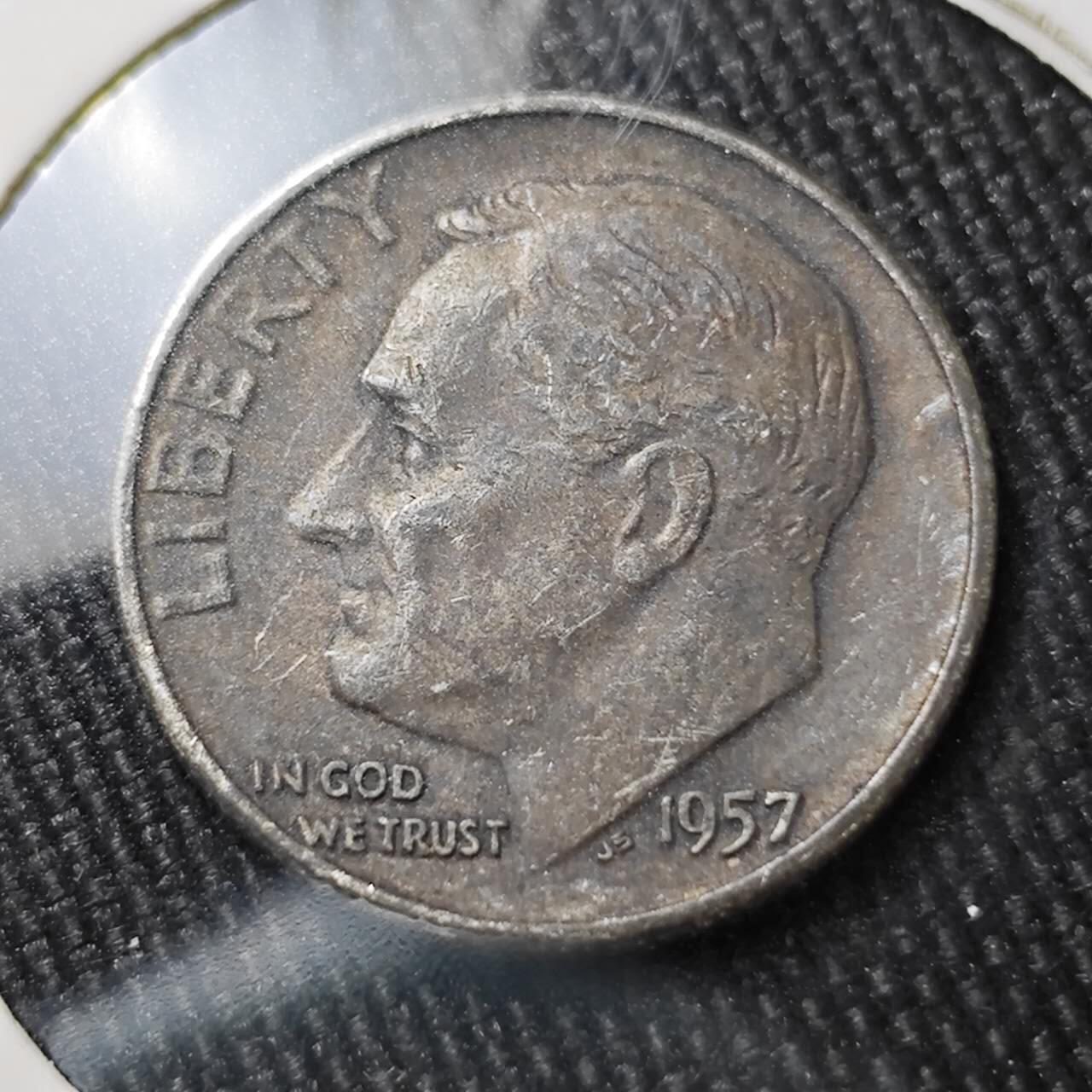 KK钱币收藏小铺 （套币 好品/批量散币 银币）专场  2月预留时间 周末发货   1957美国10分银币