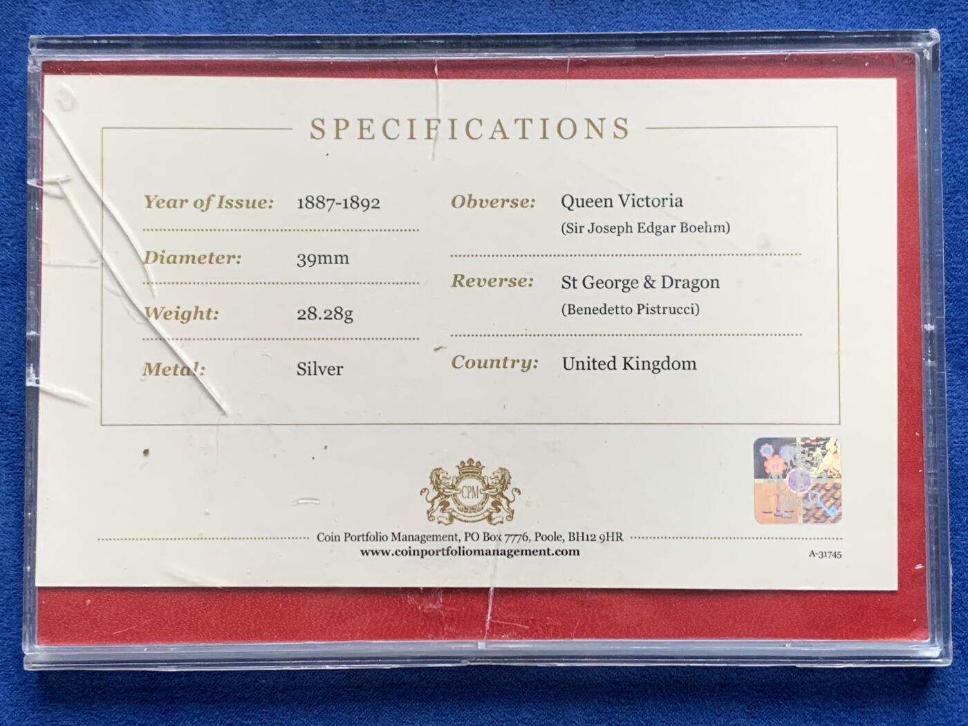 《竞宝斋》第441场 周日，周一，2场连拍 （全场包邮） 卡装 1887年英国马剑银币 7枚一组 状态都不错 细节见图