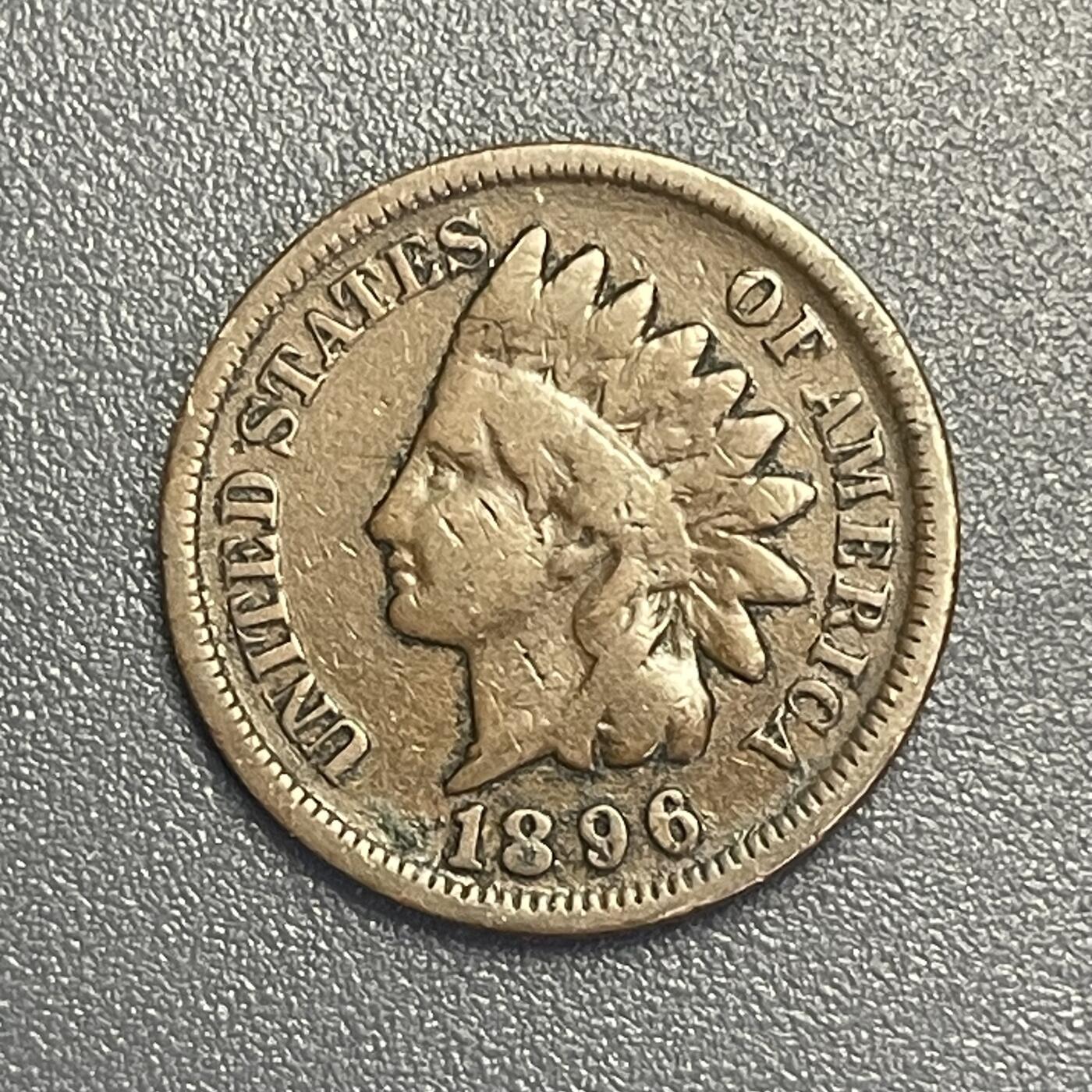 回流1123 美国1896年1分 印第安人头像