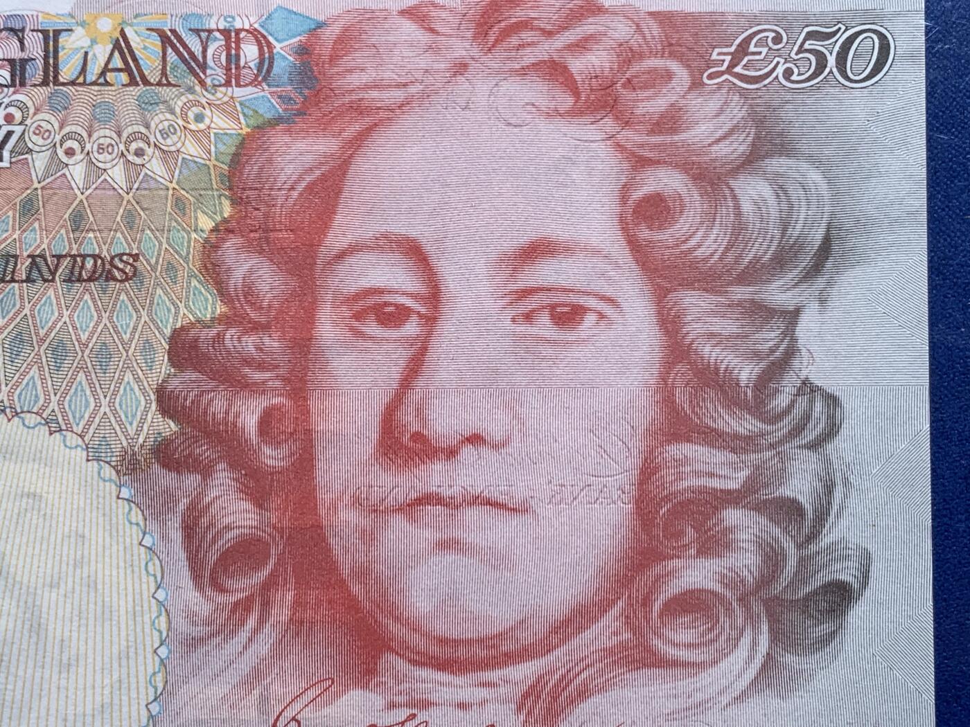 《竞宝斋》第441场 周日，周一，2场连拍 （全场包邮） PCGS 67PPQ 1994年英国E序列 50镑 女王钞