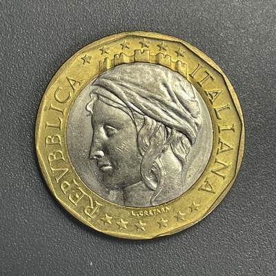 回流1123 - 意大利1998年1000里拉双色币大面值 统一后的德国地图