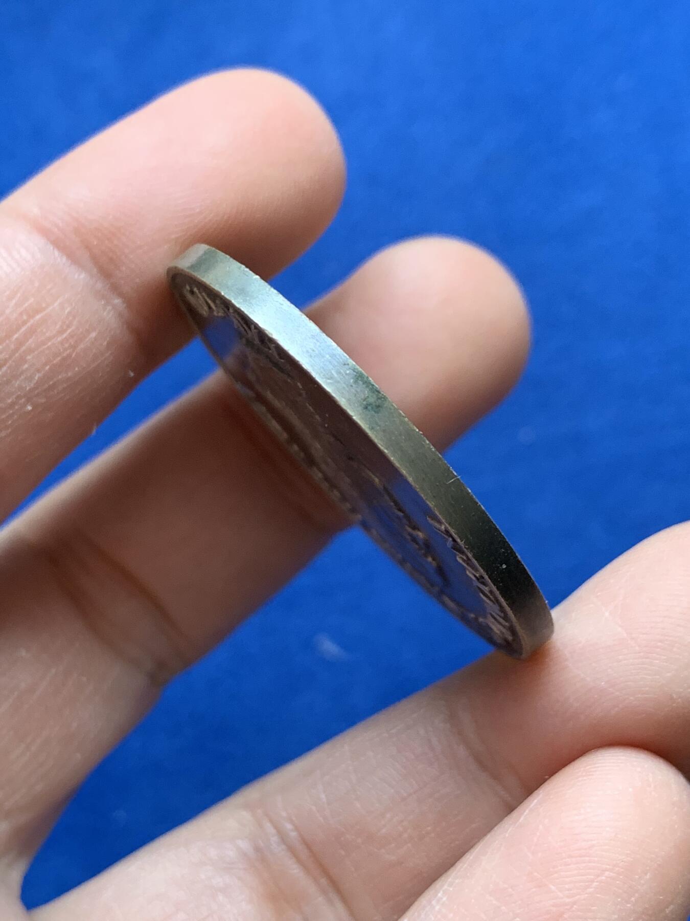 《竞宝斋》第441场 周日，周一，2场连拍 （全场包邮） 法国菲尔·伍德·格林莱特白金属纪念章 直径38MM 重约23.1g