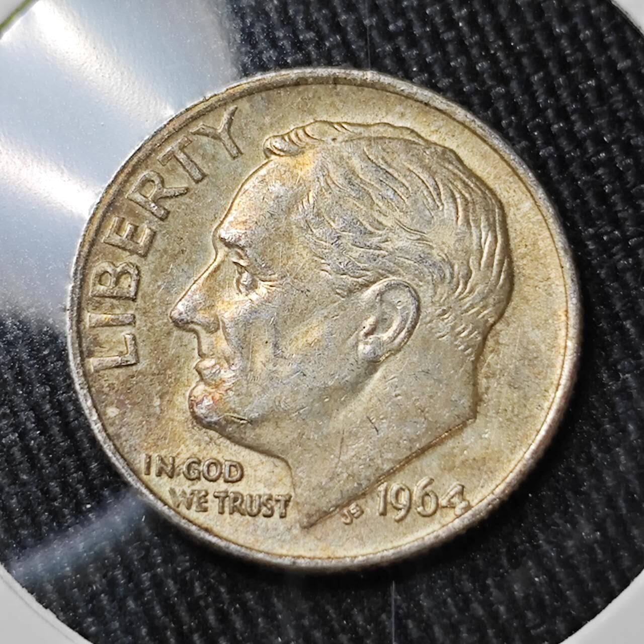 KK钱币收藏小铺 （套币 好品/批量散币 银币）专场  2月预留时间 周末发货   1964美国10分银币