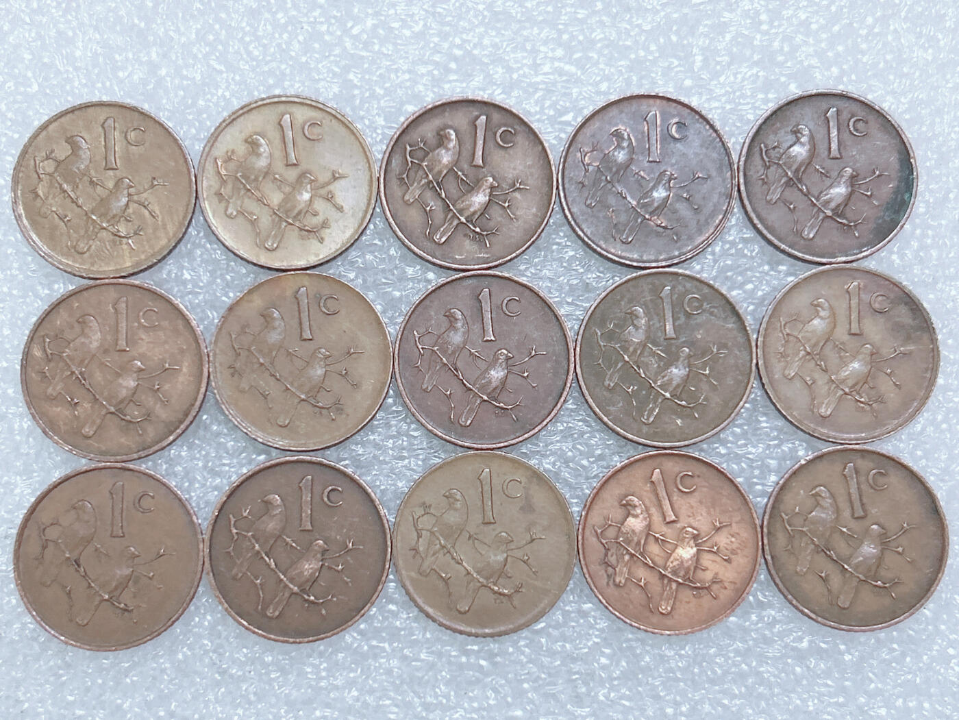 第一海外回流一元起拍收藏 散集专场  第271期 南非1分硬币 15枚