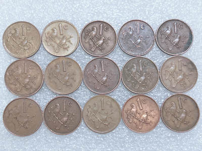 第一海外回流一元起拍收藏 散集专场  第271期 - 南非1分硬币 15枚