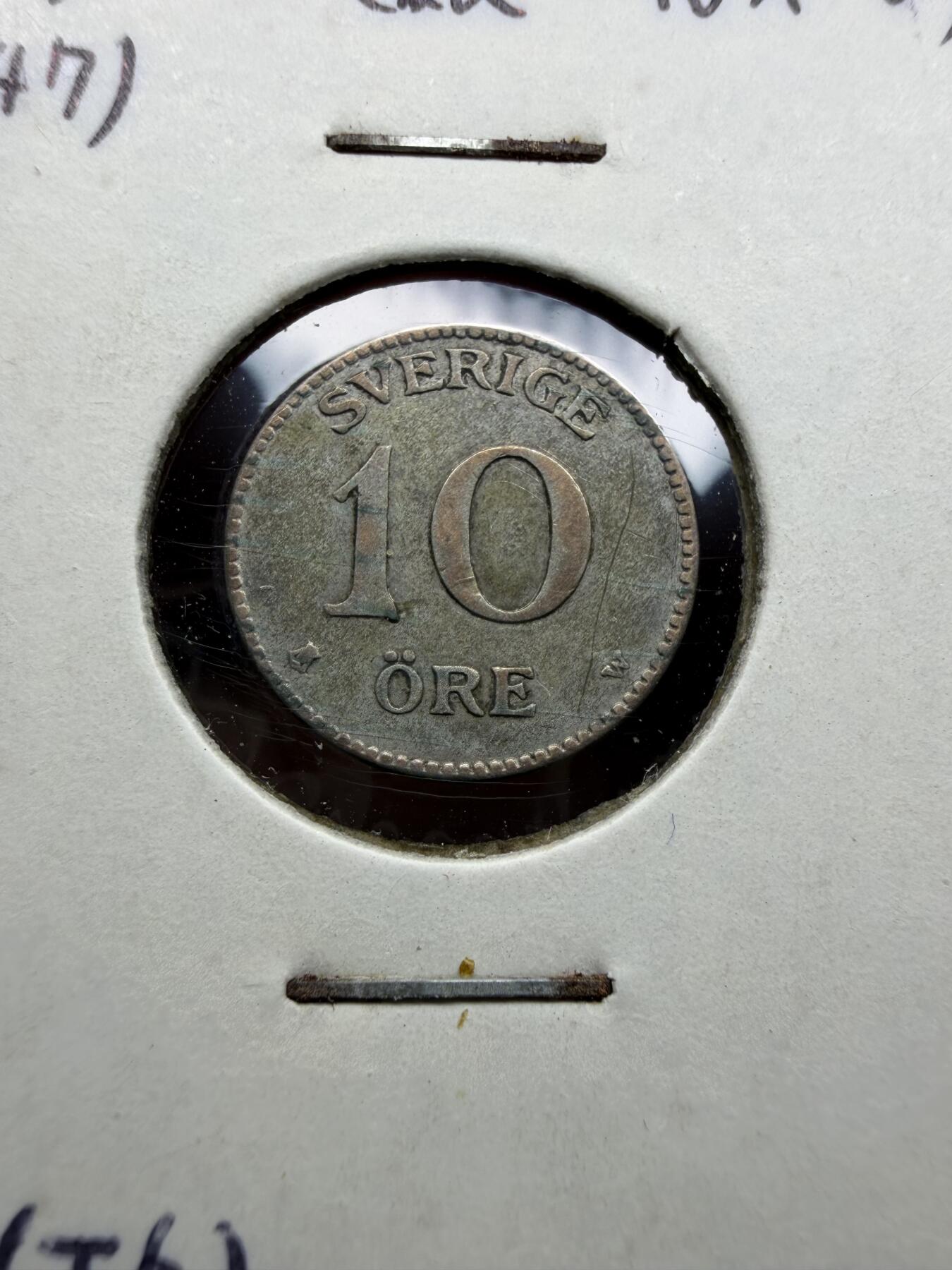 2025年集古藏今外币拍卖第十期-第9场—（总第289拍），可以寄存60天，满160元包邮。 1917年瑞典10欧尔银币