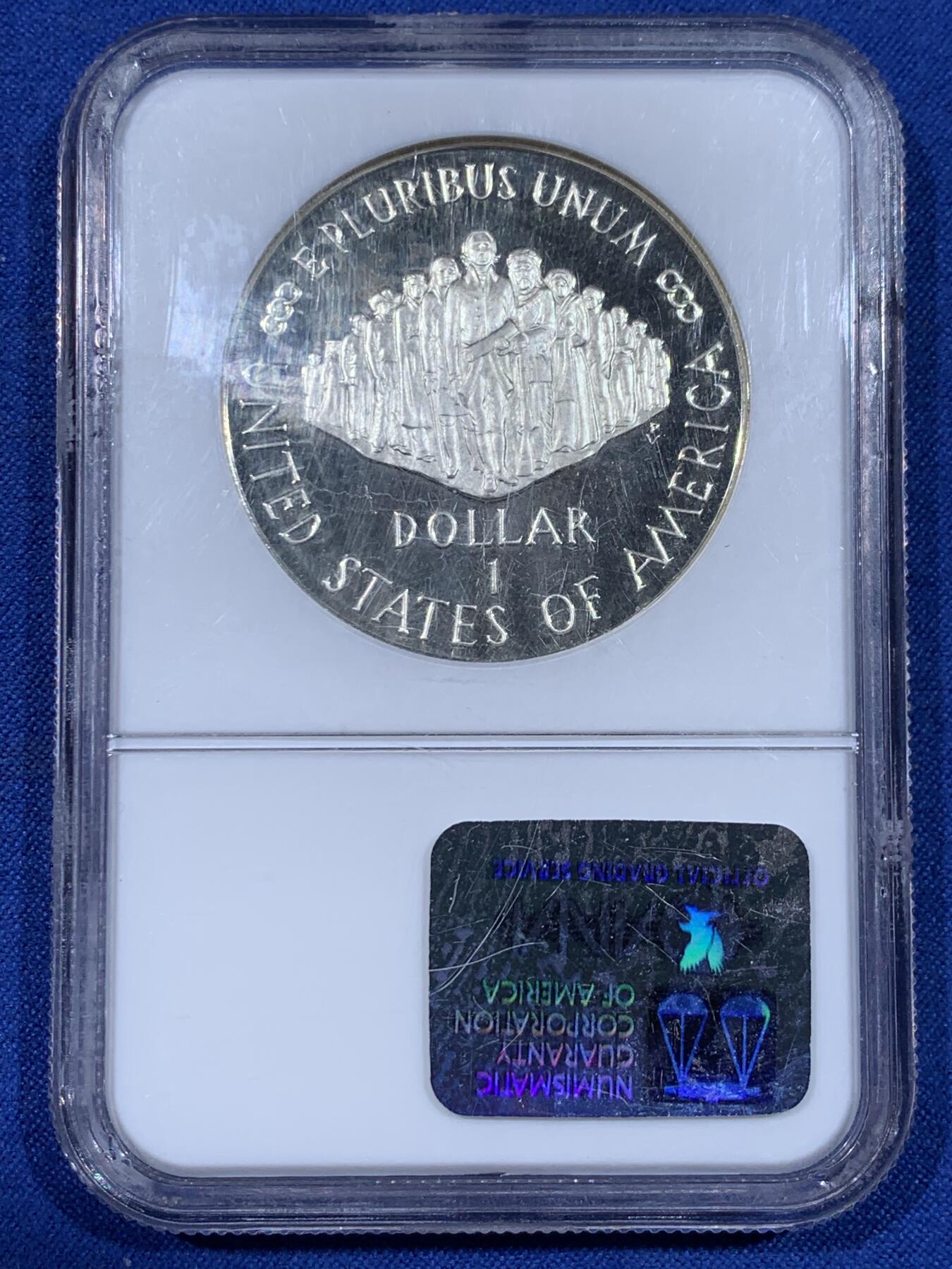 《竞宝斋》第441场 周日，周一，2场连拍 （全场包邮） NGC PF69UC 1987年美国宪法1美元银币