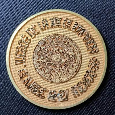 KK钱币收藏小铺 （套币 好品/批量散币 银币）专场  2月预留时间 周末发货 -  墨西哥奥运纪念章 铝镀金