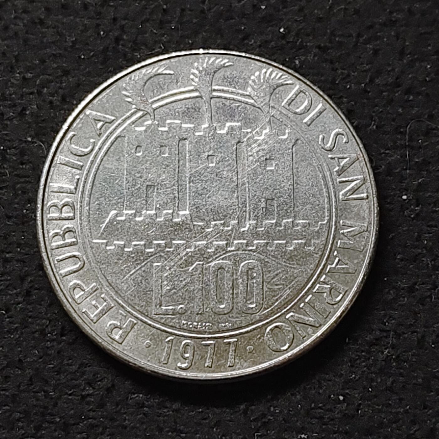 【全场包邮】纯粹捡漏拍480场（免费代拍第17场） 圣马力诺1977年100里拉-保护地球