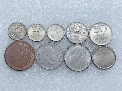 第一海外回流一元起拍收藏 散集专场  第271期 - 挪威硬币 9枚 带光好品