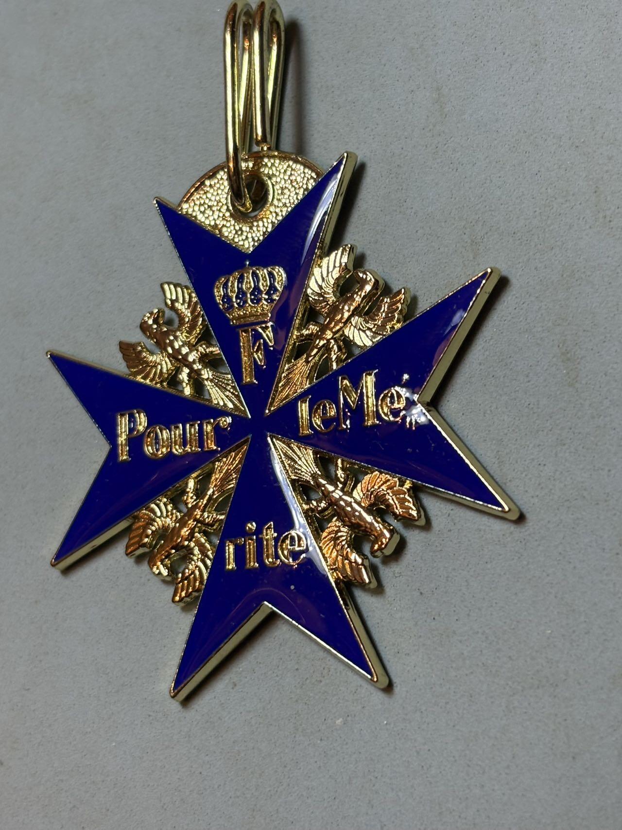 盛世勋华——号角文化勋章邮票专场拍卖第289期 德国（帝国）蓝马克斯勋章 复制