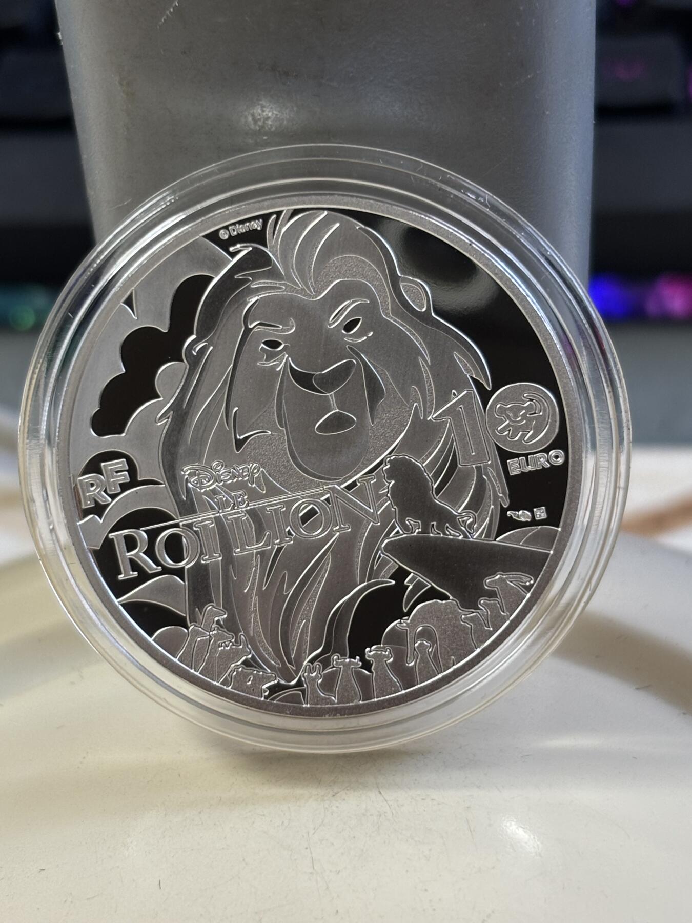 第183期拍卖 法国2024年狮子王彩色纪念银币，22.2克，999银，发行5000枚