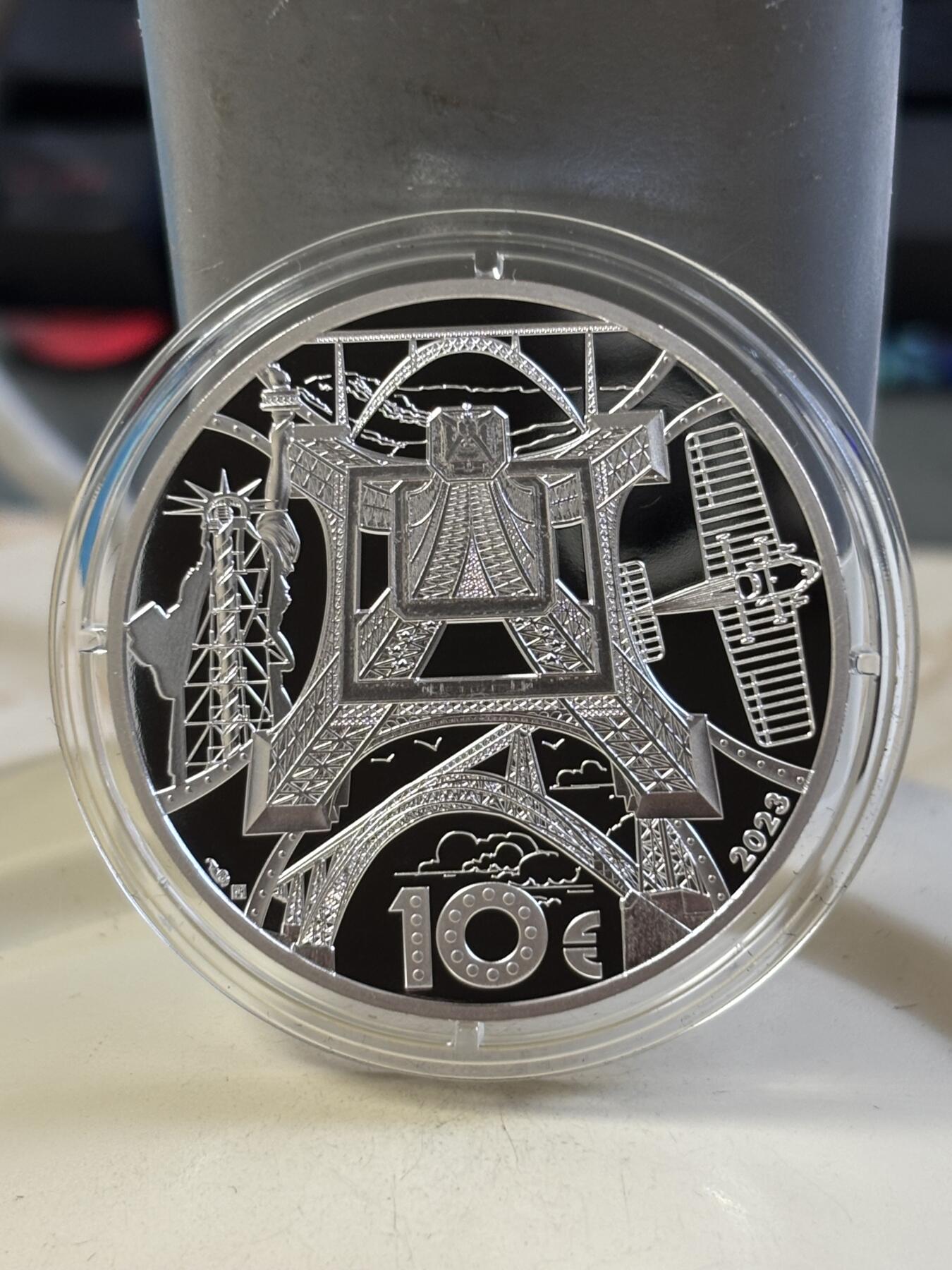 第183期拍卖 法国2023年建筑大师古斯塔夫·埃菲尔逝世纪念银币，999银，22.2克，发行3000枚