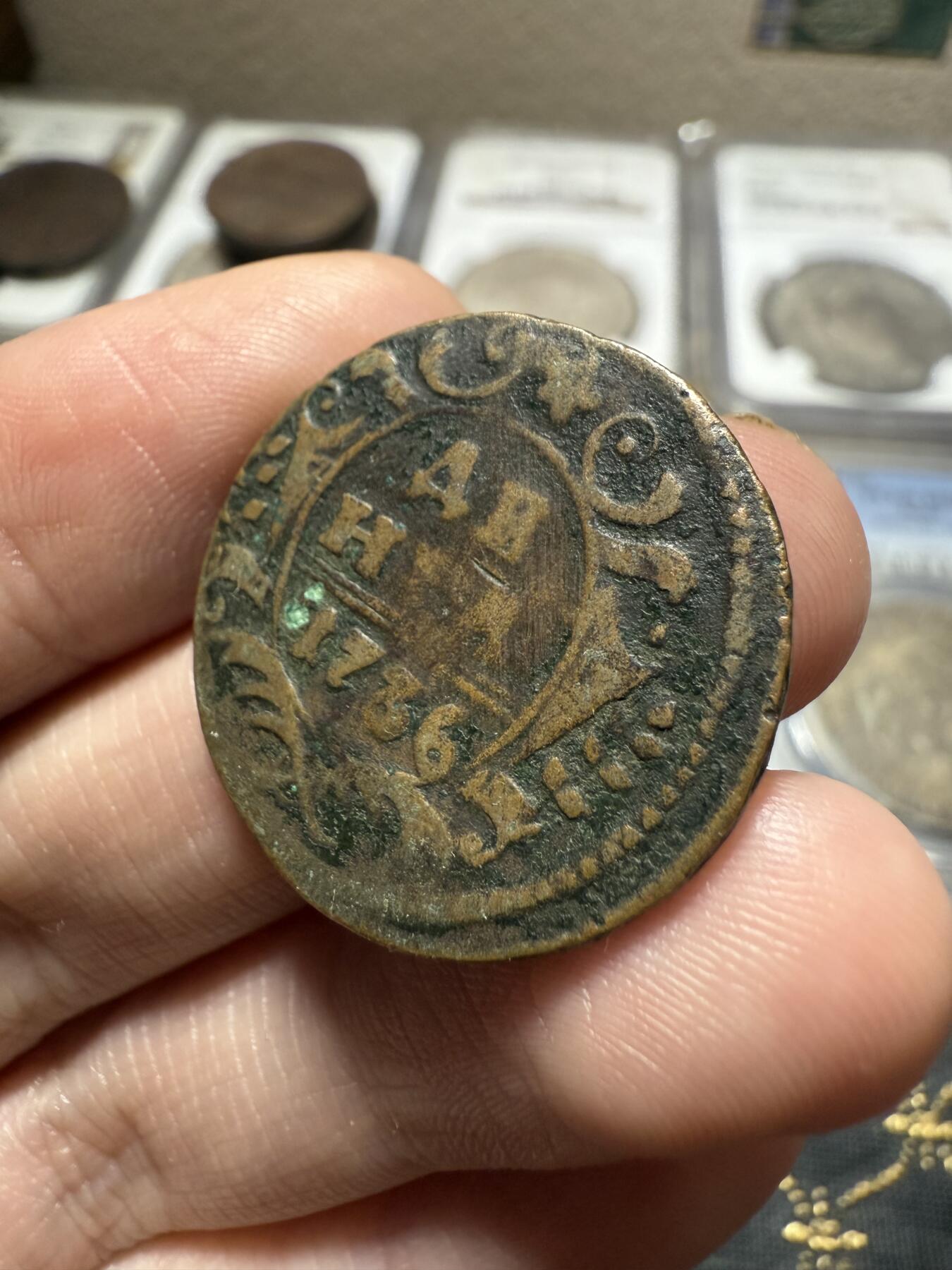 南宋泉阁俄币 外币 国币 专场第二十期 【送拍无额外佣金】 沙俄 安娜·伊凡诺夫娜 1736年 1/2戈比铜币 品相不错 传世包浆 通货好品