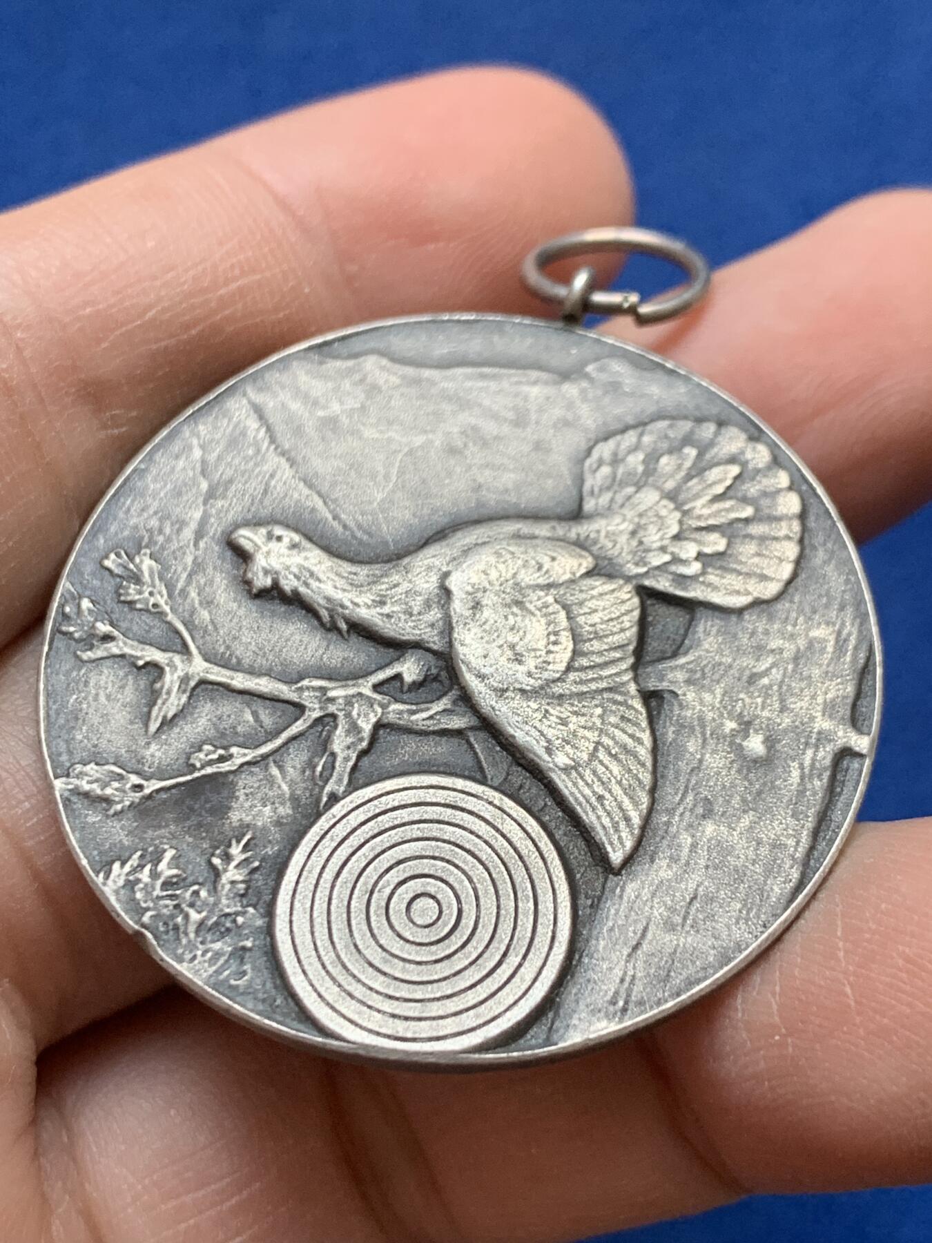 《竞宝斋》第441场 周日，周一，2场连拍 （全场包邮） 1931年德国射击节奖章纪念银章 22克 40.2mm