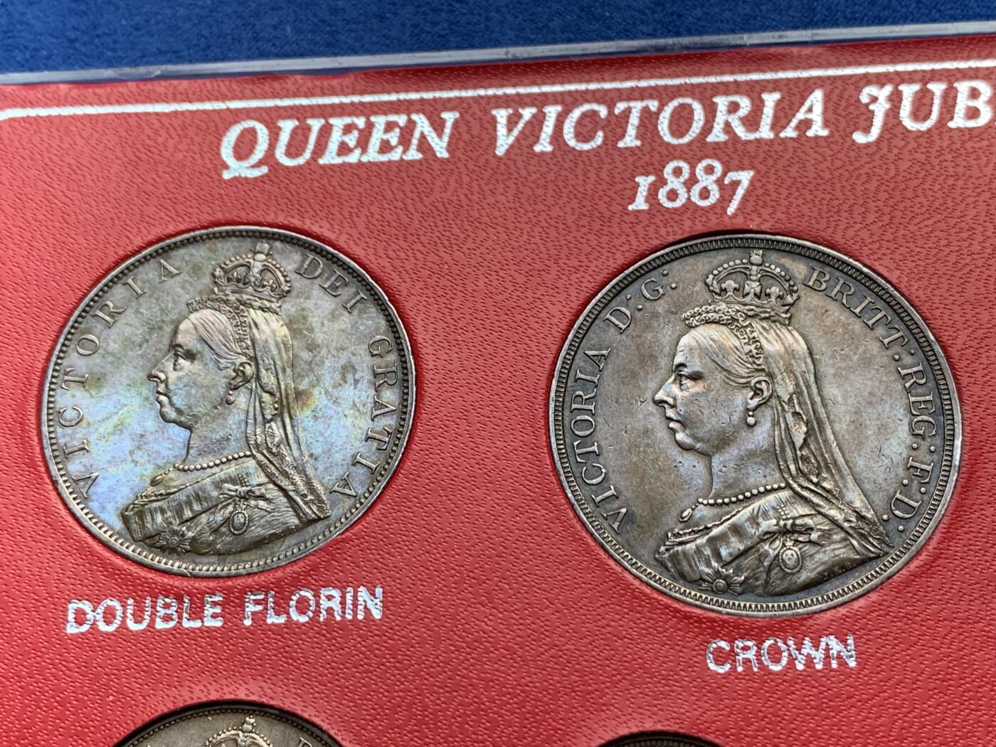 《竞宝斋》第441场 周日，周一，2场连拍 （全场包邮） 卡装 1887年英国马剑银币 7枚一组 状态都不错 细节见图