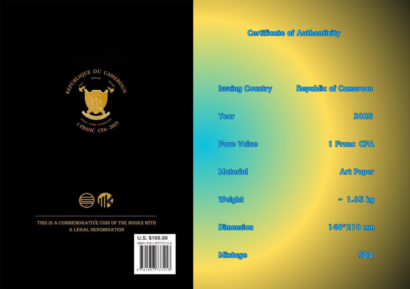 喀麦隆2025书币 Coins of Mint of MK and Elonga Mint Catalogue 2024/2025