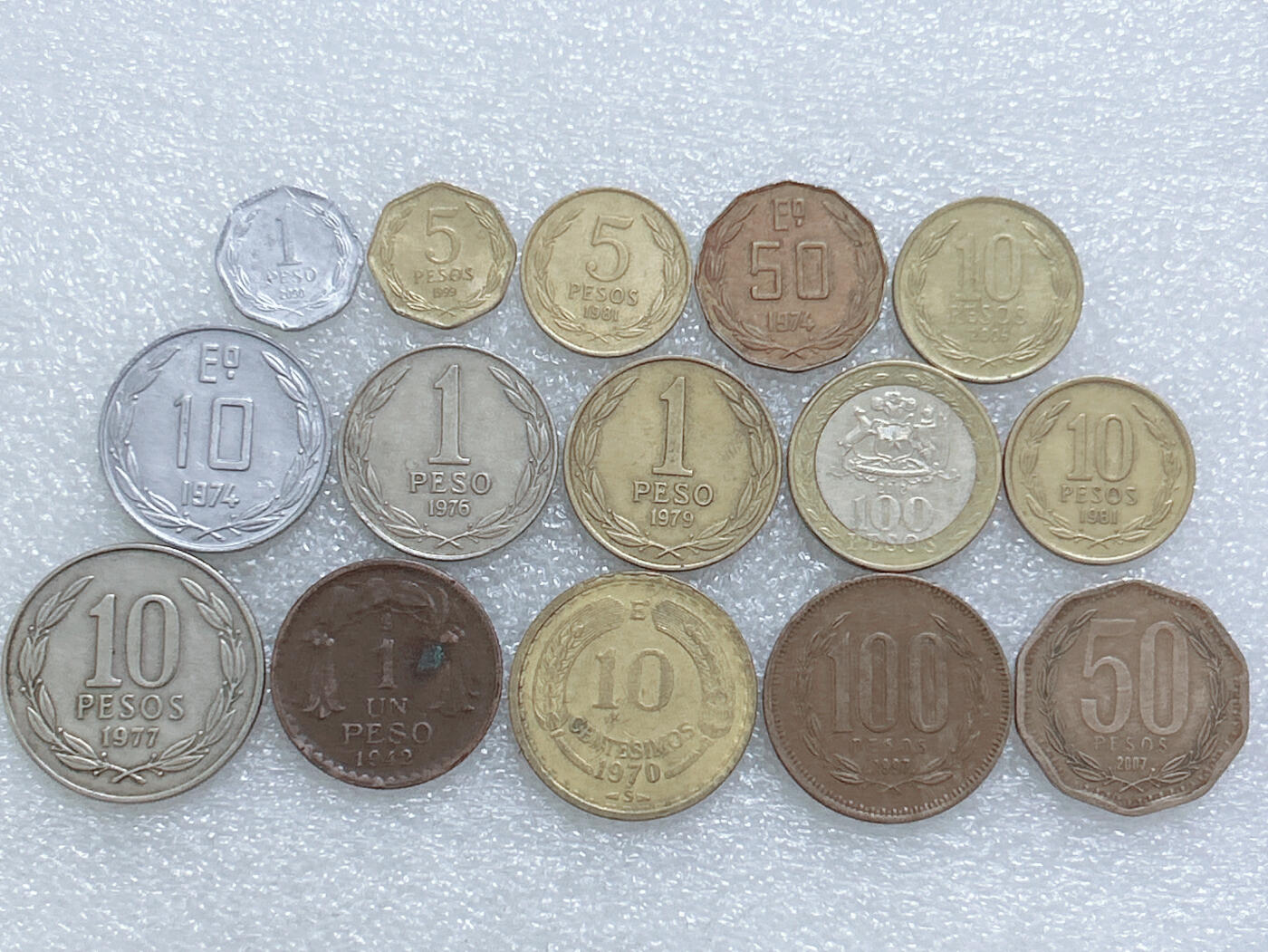 第一海外回流一元起拍收藏 散集专场  第271期 智利硬币 15枚 无重复