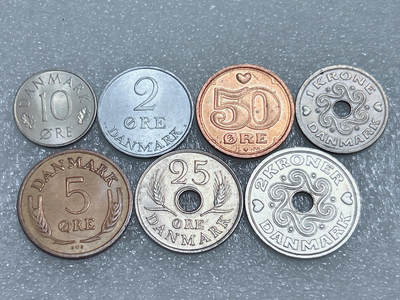 第一海外回流一元起拍收藏 散集专场  第271期 - 丹麦硬币7枚 原光好品