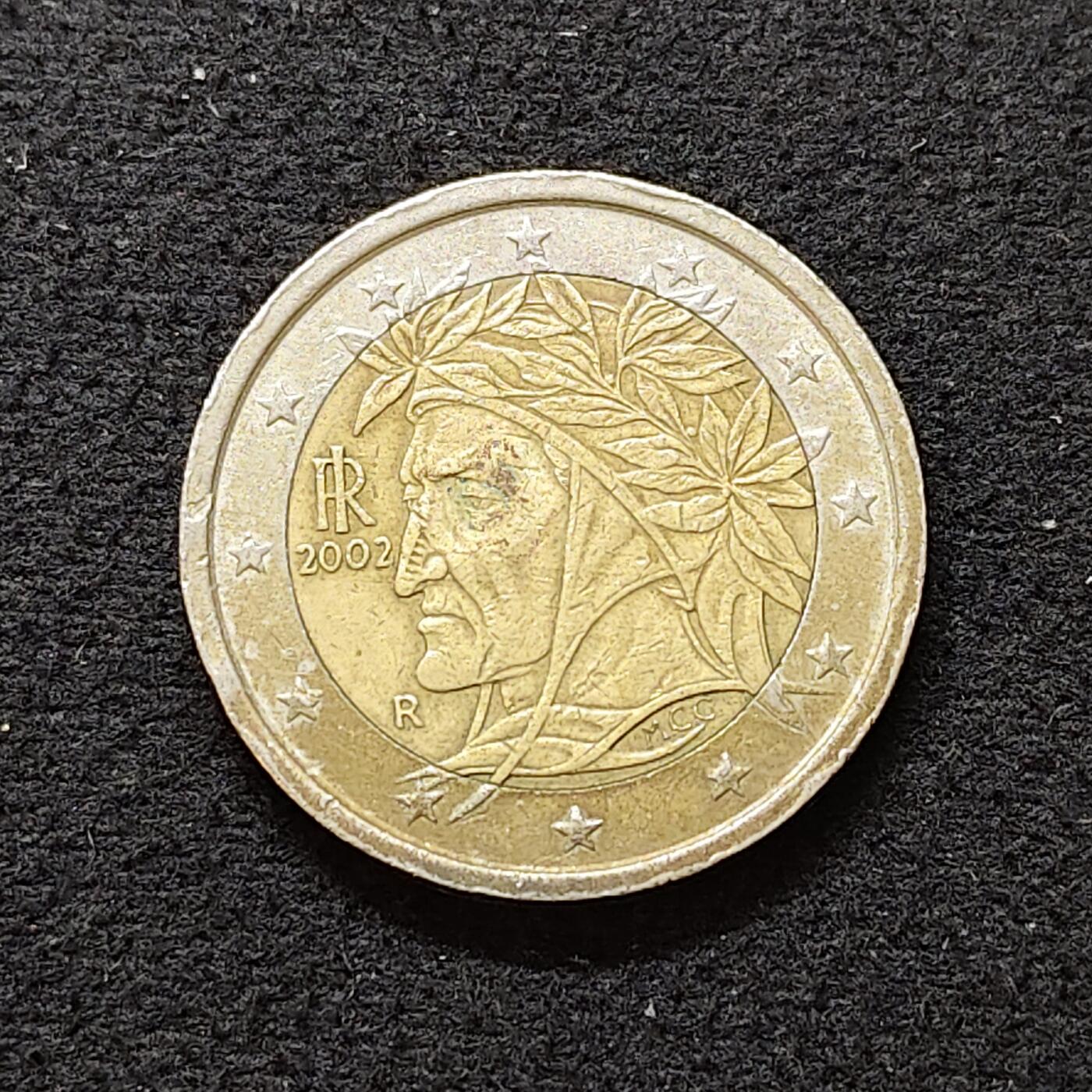 【全场包邮】纯粹捡漏拍480场（免费代拍第17场） 意大利2002年首发版但丁2欧元