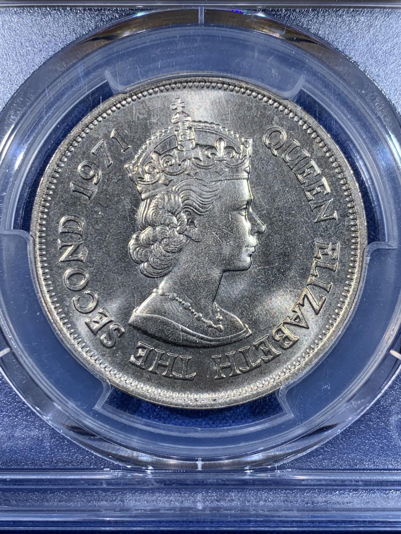 《竞宝斋》第441场 周日，周一，2场连拍 （全场包邮） PCGS MS66 毛里求斯1971渡渡鸟10卢比，35mm大规格，经典热门品种，GEM级品质。顶级分数，十字车轮转光