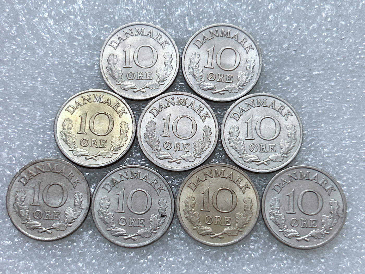 第一海外回流一元起拍收藏 散集专场  第271期 丹麦10欧尔硬币 9枚