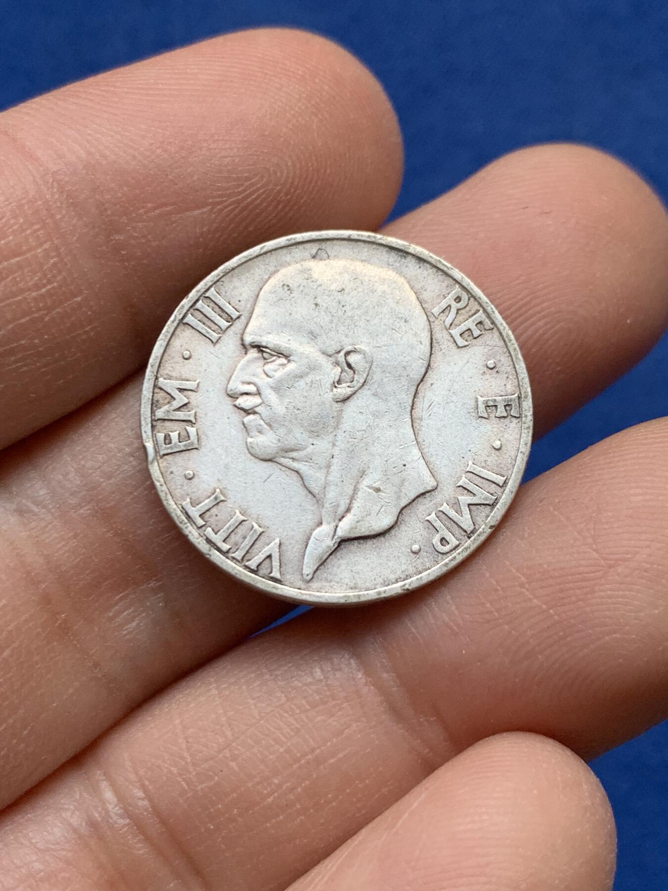 《竞宝斋》第441场 周日，周一，2场连拍 （全场包邮） 意大利1936年伊曼纽尔三世5里拉银币