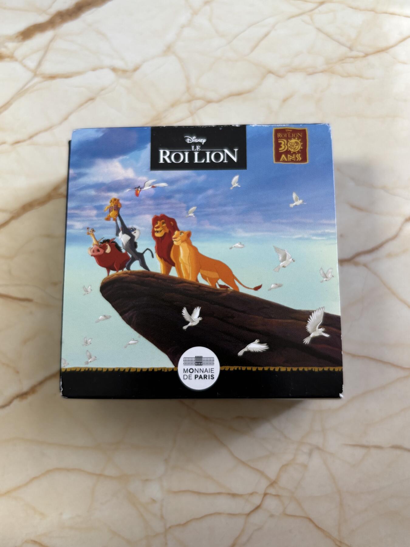 第183期拍卖 法国2024年狮子王彩色纪念银币，22.2克，999银，发行5000枚