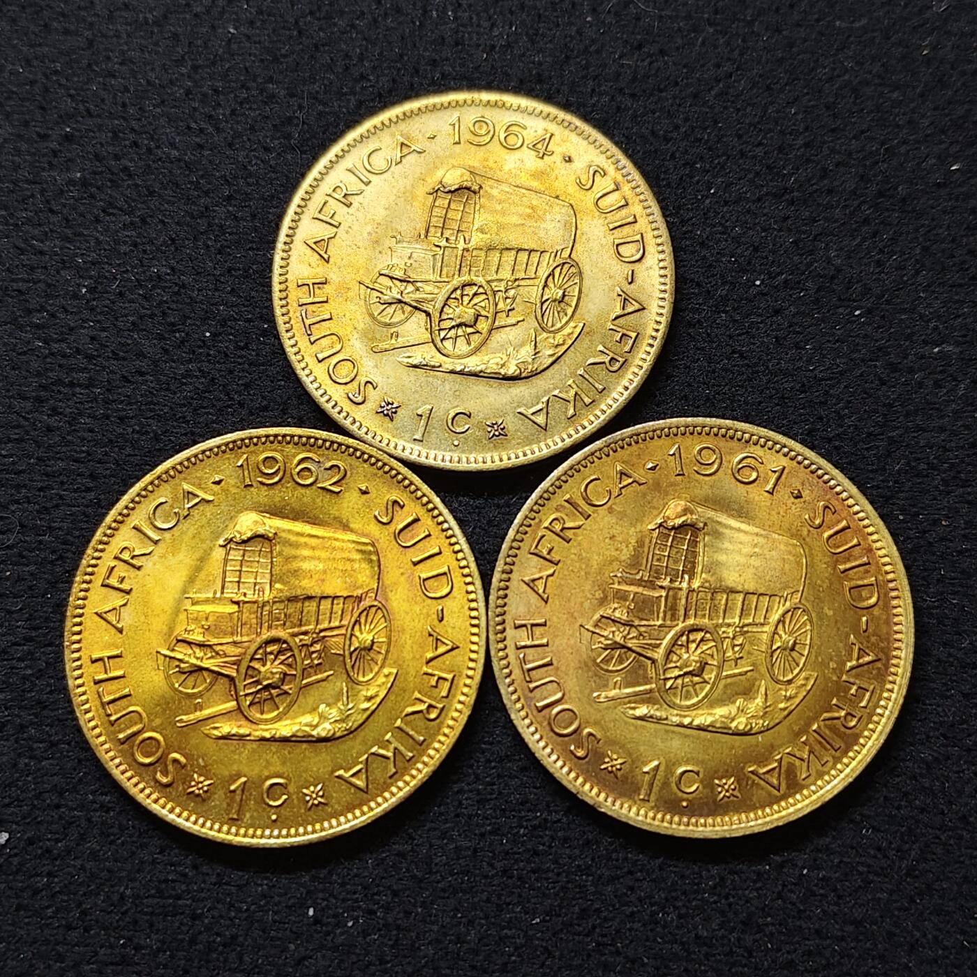 【全场包邮】纯粹捡漏拍480场（免费代拍第17场） 南非不同年份带光好品吕贝克1便士3枚一组