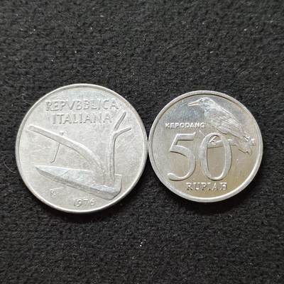 【全场包邮】纯粹捡漏拍480场（免费代拍第17场） - 世界各国各年份散币2枚一组-意大利+印度尼西亚