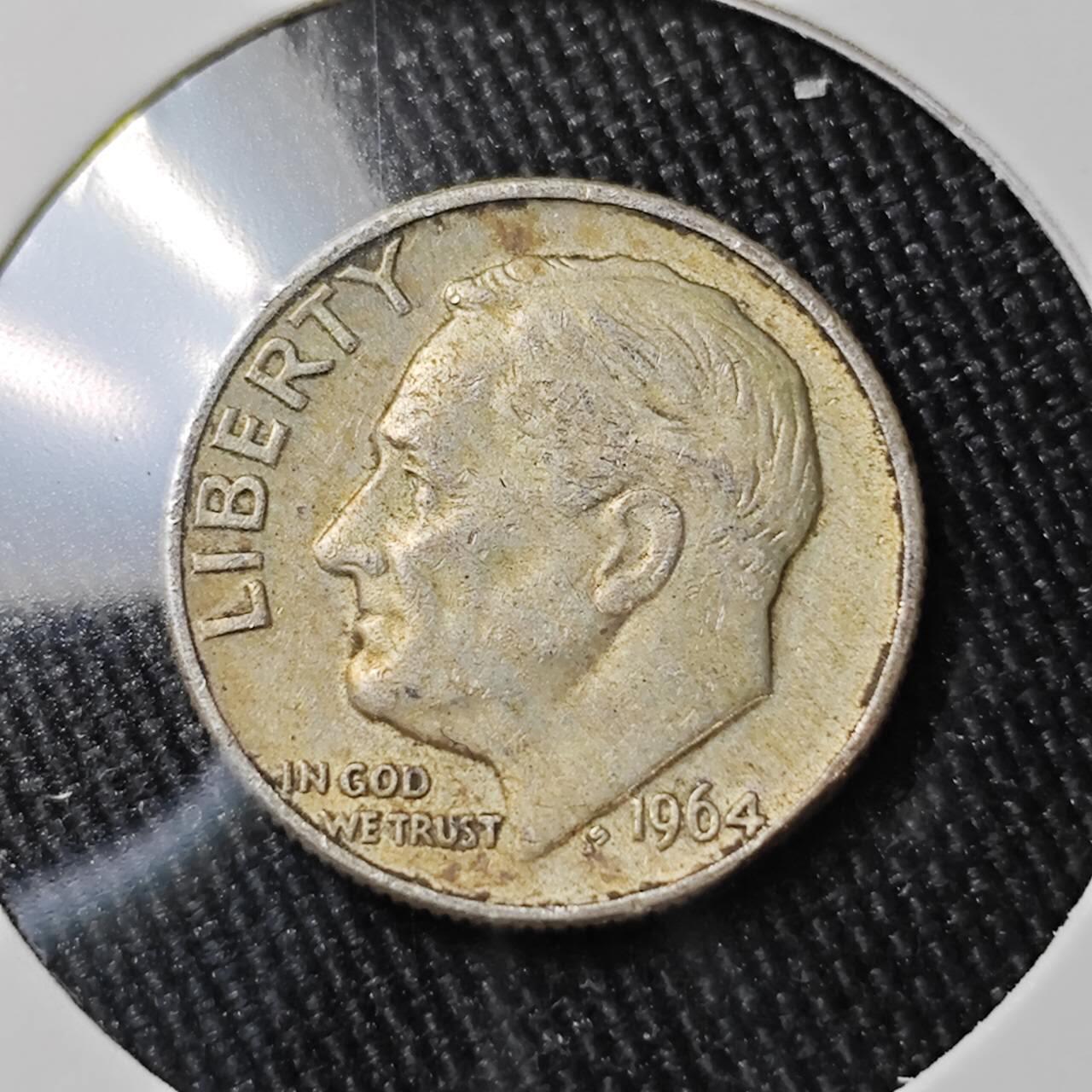 KK钱币收藏小铺 （套币 好品/批量散币 银币）专场  2月预留时间 周末发货   1964美国10分银币