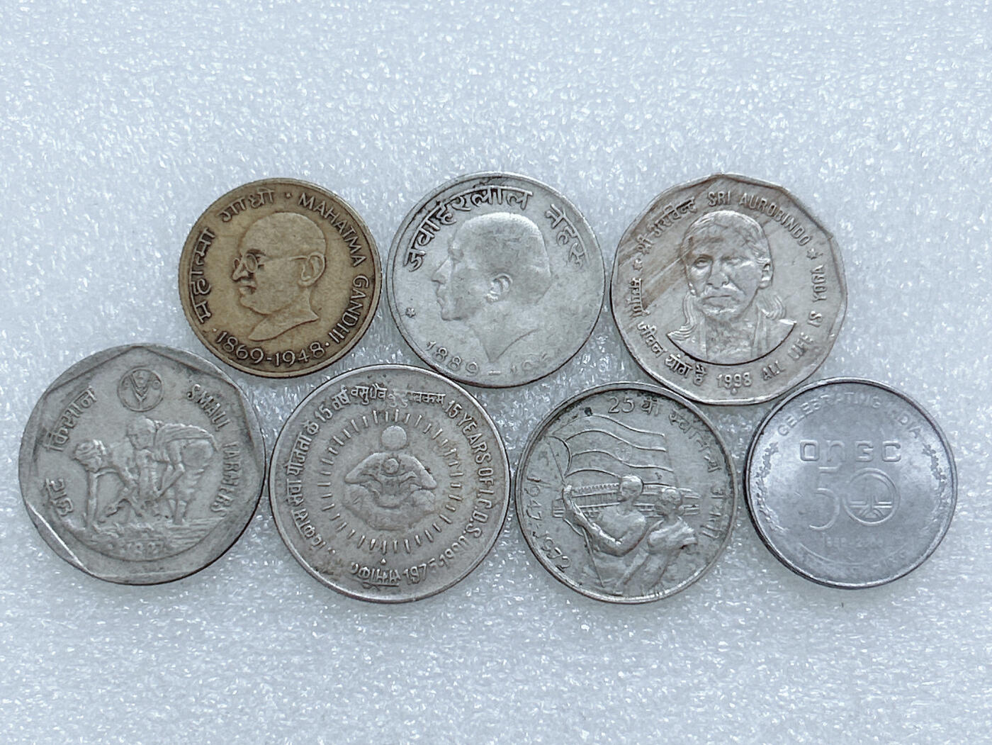 第一海外回流一元起拍收藏 散集专场  第271期 印度不同版本纪念币 7枚