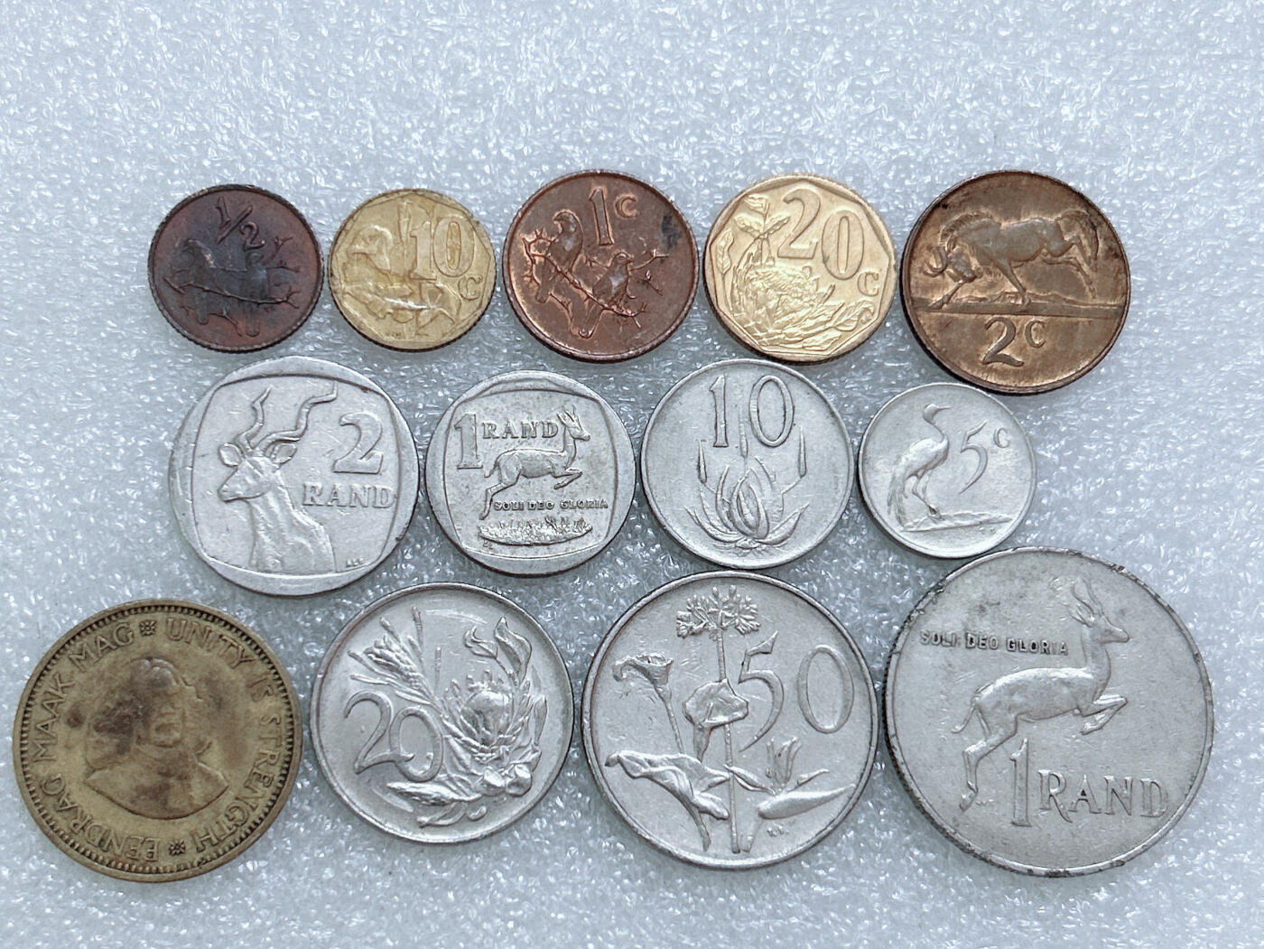 第一海外回流一元起拍收藏 散集专场  第271期 南非不同面值硬币 12枚