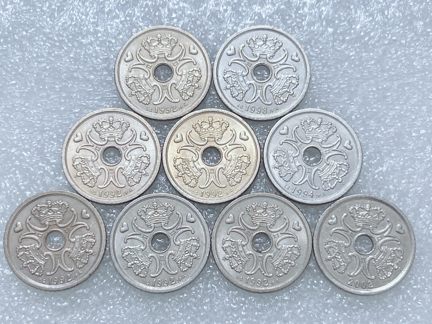 第一海外回流一元起拍收藏 散集专场  第271期 丹麦1克朗硬币 9枚 带光好品