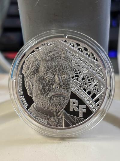 第183期拍卖 - 法国2023年建筑大师古斯塔夫·埃菲尔逝世纪念银币，999银，22.2克，发行3000枚