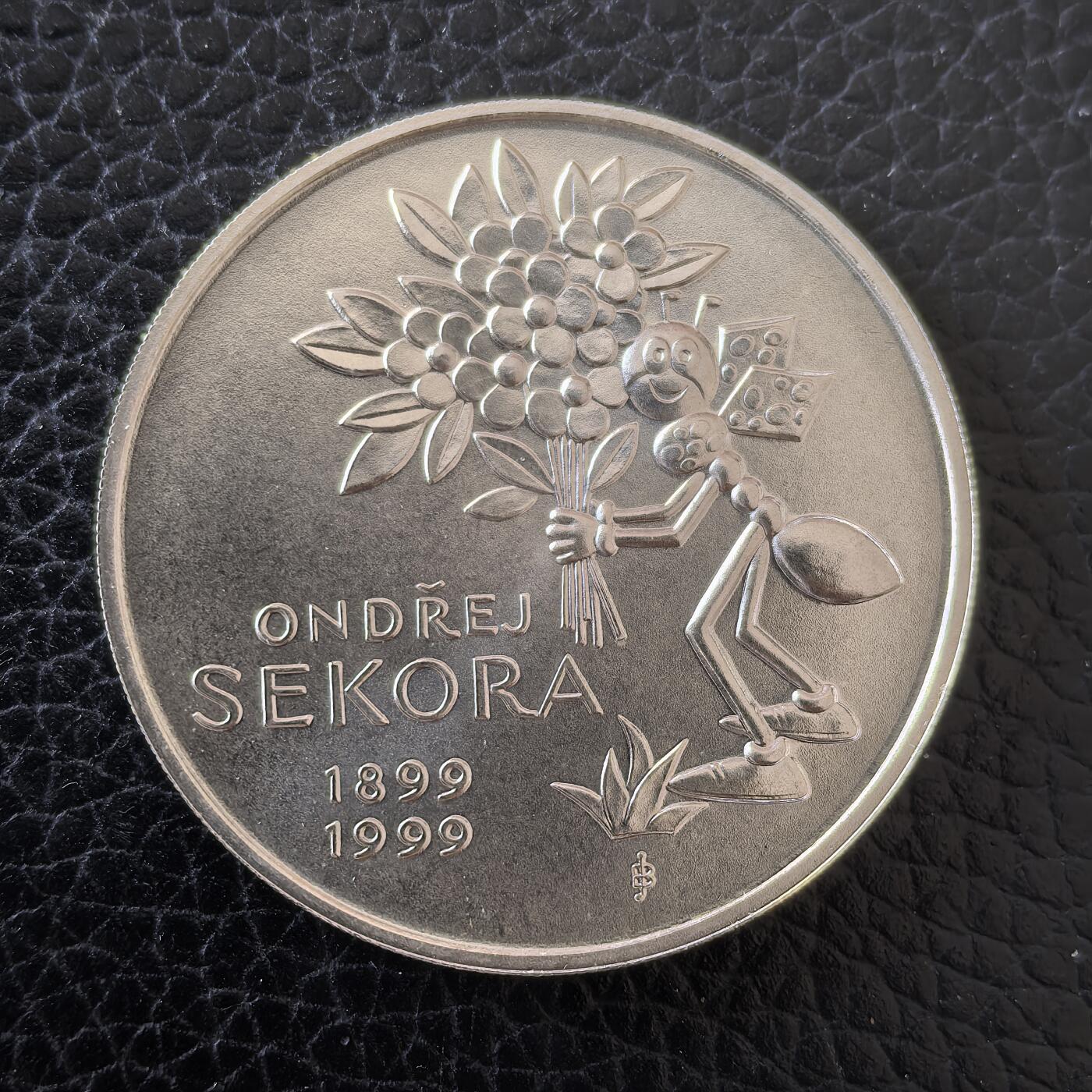 道一币馆币章第一百五十七场 捷克1999年画家翁德雷·索雷克诞辰百年200克朗银币 13g 900s 23200