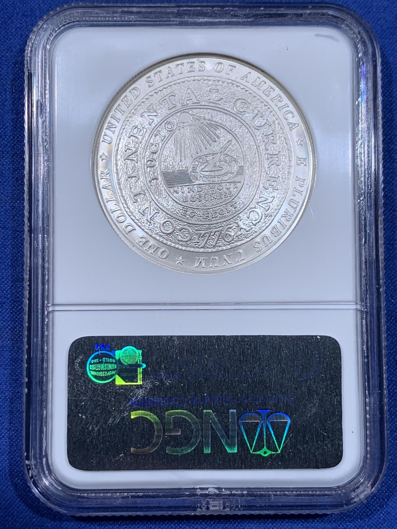 《竞宝斋》第441场 周日，周一，2场连拍 （全场包邮） NGC MS70 美国2006年P版国父富兰克林1美元大银币 满分佳品