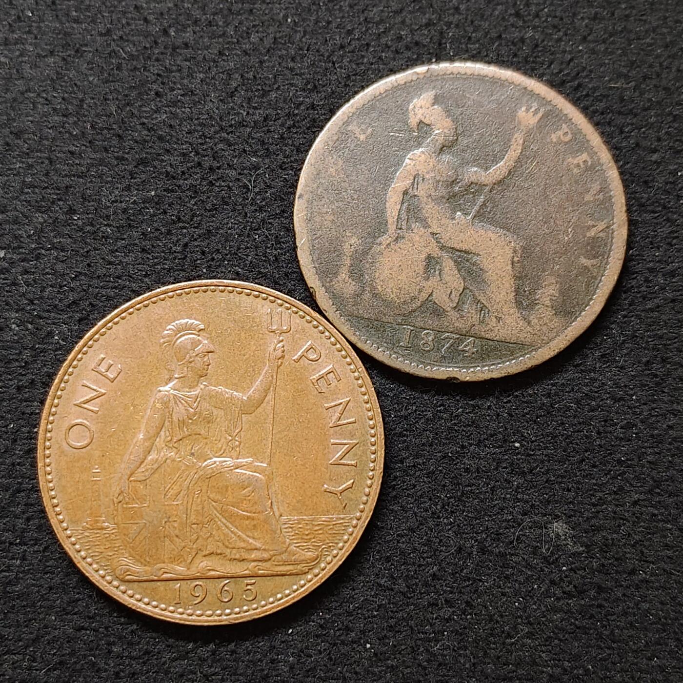 【全场包邮】纯粹捡漏拍480场（免费代拍第17场） 英国各年份1便士铜币2枚一组