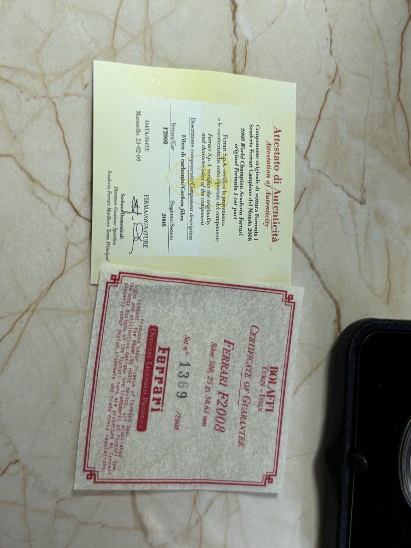 第183期拍卖 库克2008法拉利F2008赛车多功能方向盘彩色银币，500银，25克，