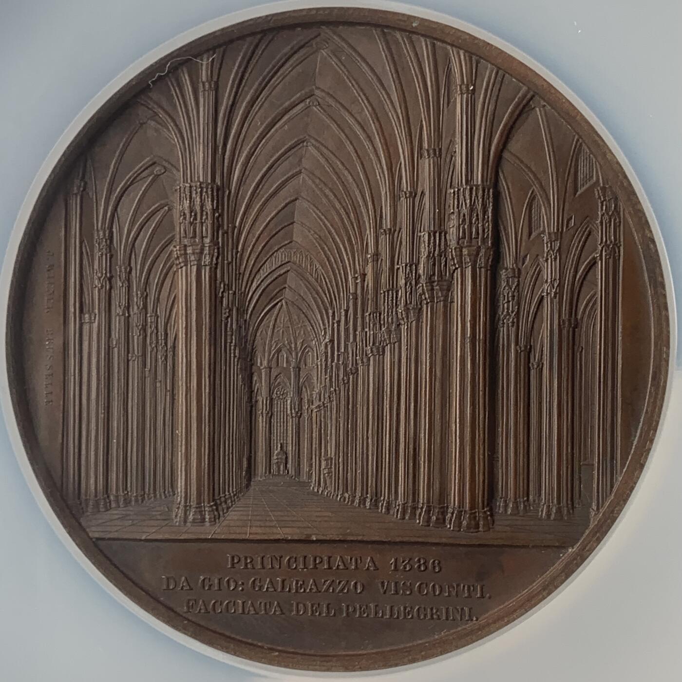 掌中浮雕-藏着的欧洲第043场 NGC MS62 : 1860年意大利米兰大教堂 ，59mm