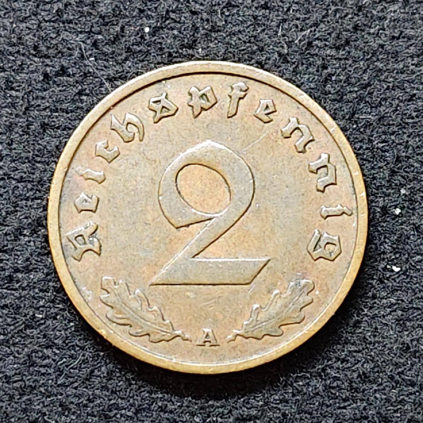 【全场包邮】纯粹捡漏拍480场（免费代拍第17场） 德国第三帝国1937年2芬妮