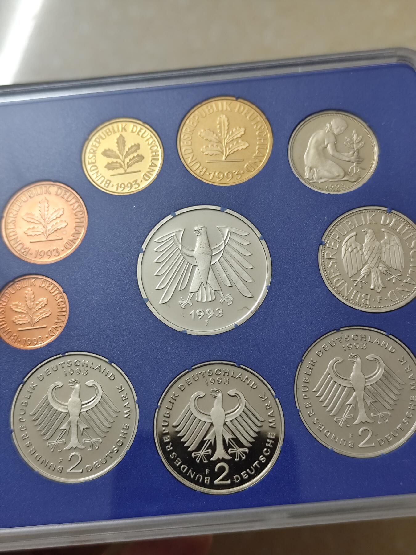 德国精制币 套币 1993 5个厂别 单价