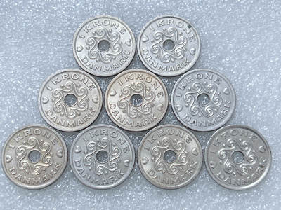 第一海外回流一元起拍收藏 散集专场  第271期 - 丹麦1克朗硬币 9枚 带光好品