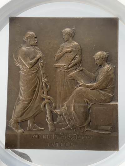 掌中浮雕-藏着的欧洲第043场 - NGC MS63 : 1908年法国新艺术运动50周年之国际医学会纪念章，70 X 58mm；Nicolas Maier法国章优秀作品集#239号