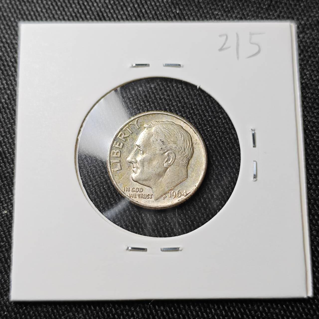 KK钱币收藏小铺 （套币 好品/批量散币 银币）专场  2月预留时间 周末发货   1964美国10分银币