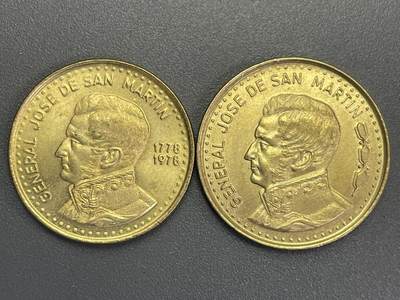 回流1123 - 全新阿根廷50、100比索(南美解放领袖何塞,圣马丁将军)