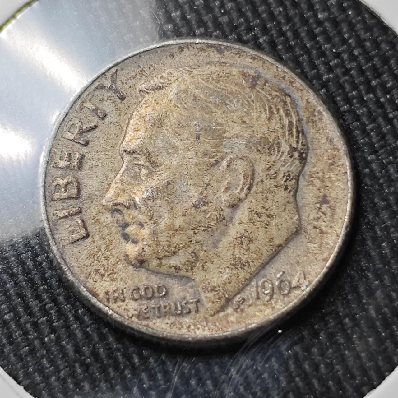 KK钱币收藏小铺 （套币 好品/批量散币 银币）专场  2月预留时间 周末发货   1964美国10分银币