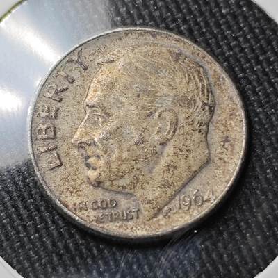 KK钱币收藏小铺 （套币 好品/批量散币 银币）专场  2月预留时间 周末发货 -   1964美国10分银币