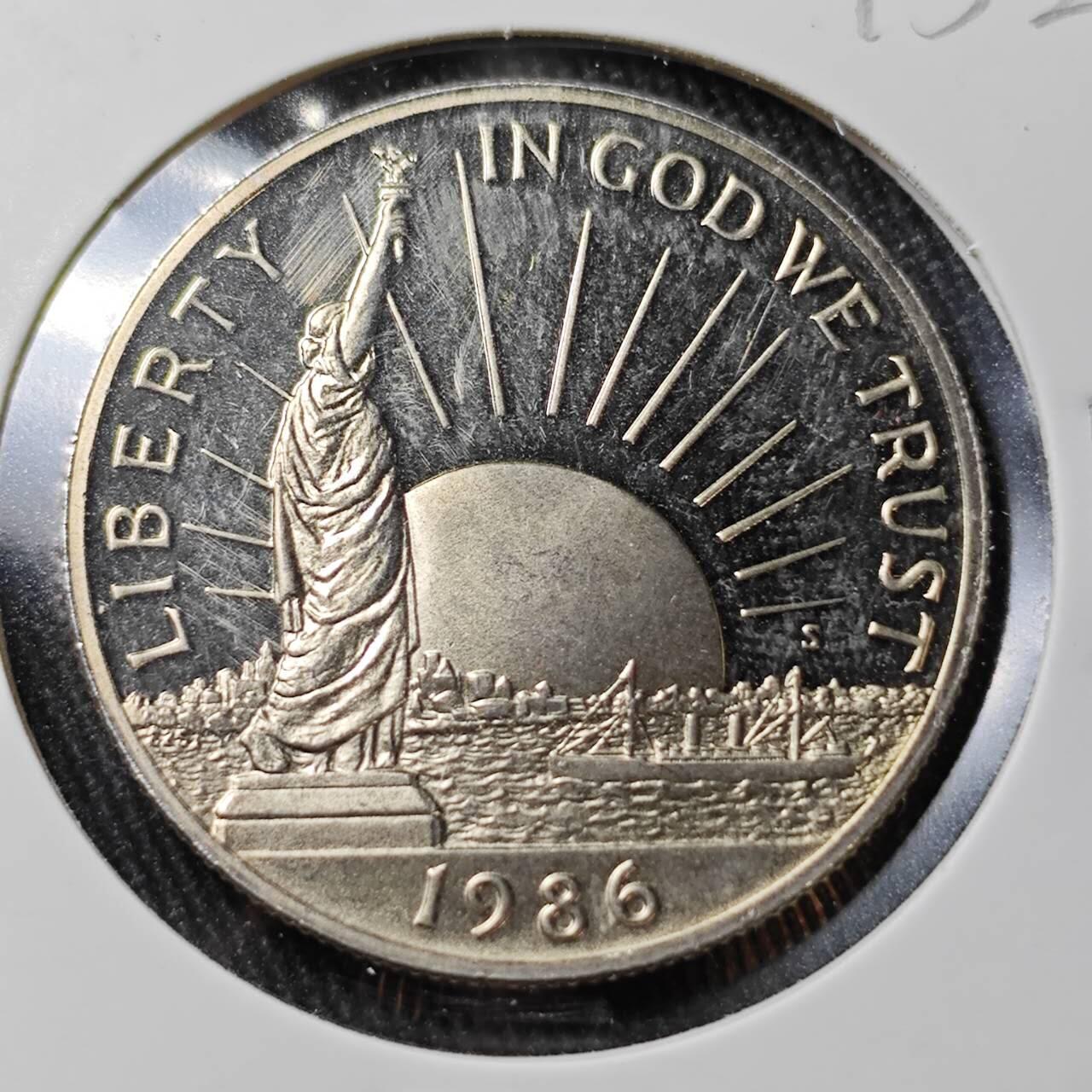 KK钱币收藏小铺 （套币 好品/批量散币 银币）专场  2月预留时间 周末发货  1986美国50美分纪念币 精制纪念币